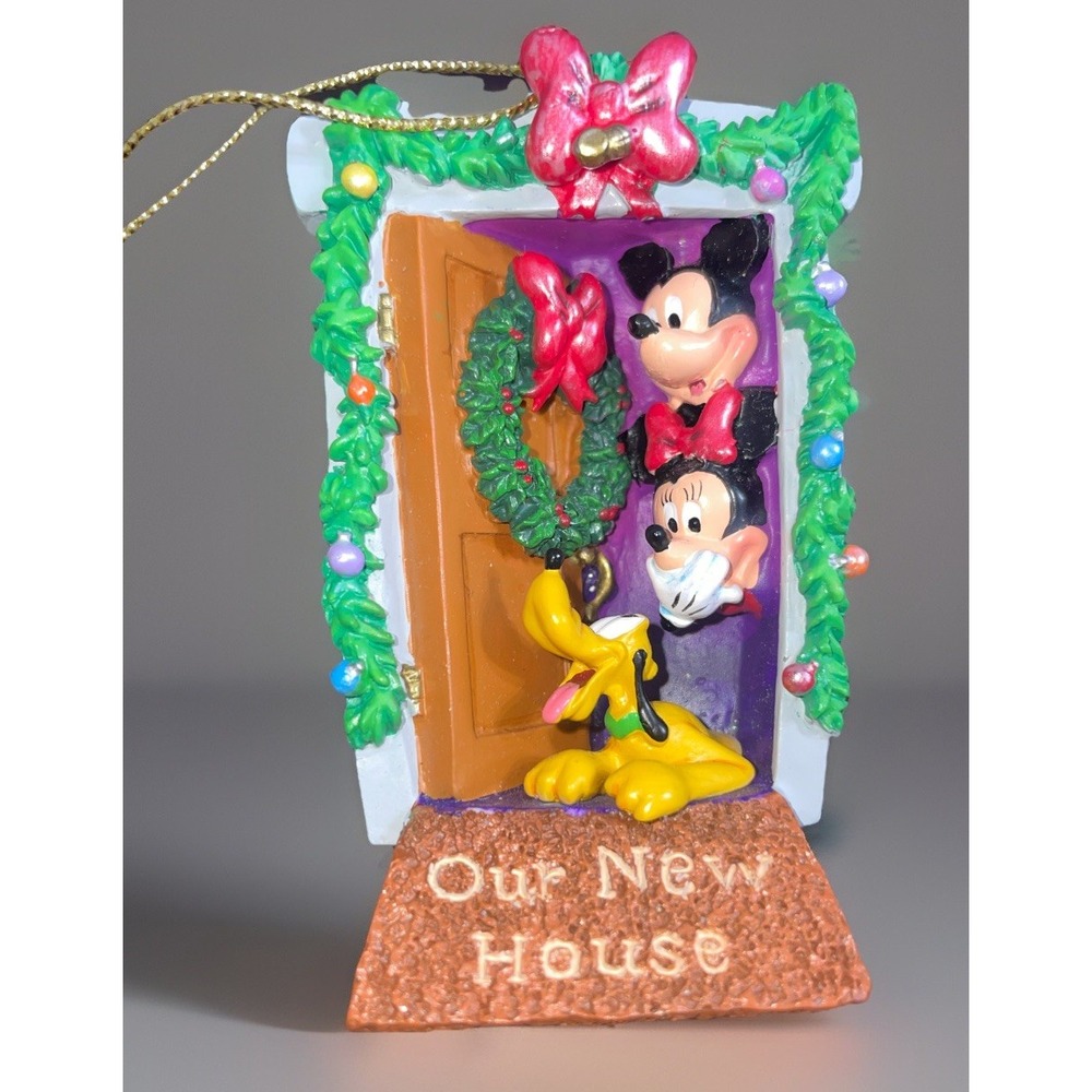 Rare VTG Mickey & Minnie Mouse Disney "Our New House"‎ Christmas Ornament
